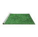 Sideview of Machine Washable Abstract Emerald Green Modern Area Rugs, wshabs2836emgrn