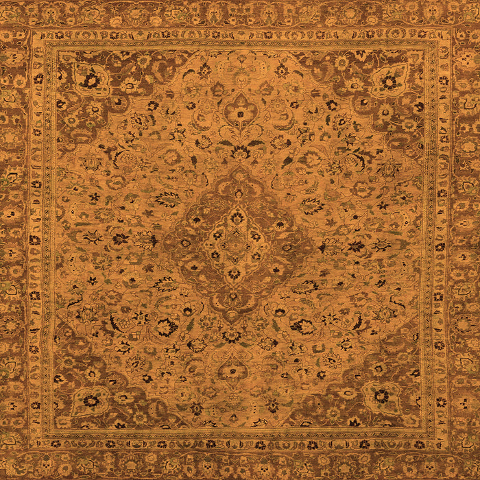 Square Machine Washable Abstract Orange Modern Area Rugs, wshabs2836org