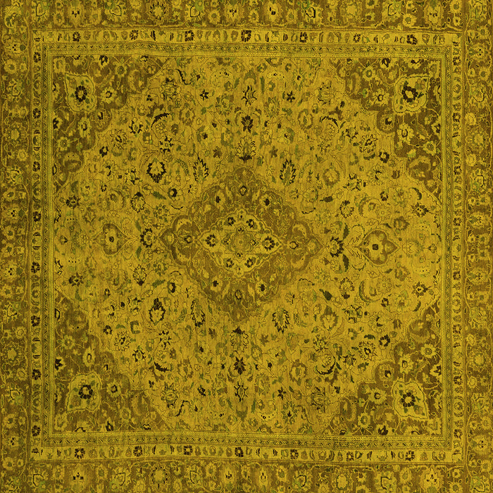 Square Abstract Yellow Modern Rug, abs2836yw