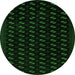 Round Machine Washable Abstract Green Modern Area Rugs, wshabs2837grn