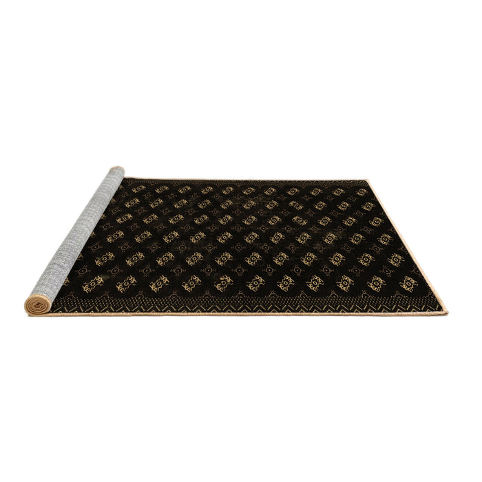 Sideview of Machine Washable Abstract Brown Modern Rug, wshabs2837brn