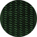 Round Abstract Emerald Green Modern Rug, abs2837emgrn