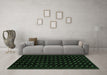 Machine Washable Abstract Emerald Green Modern Area Rugs in a Living Room,, wshabs2837emgrn