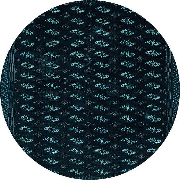 Round Abstract Light Blue Modern Rug, abs2837lblu