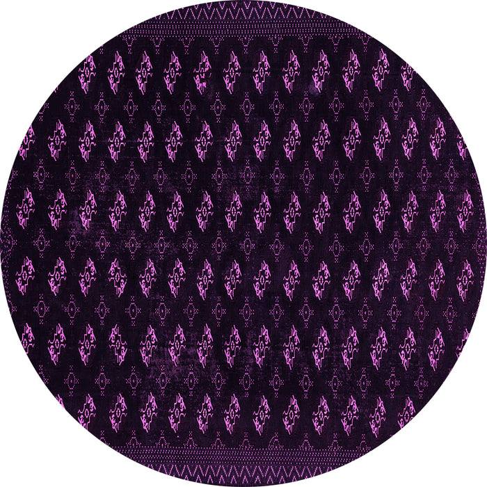 Round Machine Washable Abstract Pink Modern Rug, wshabs2837pnk