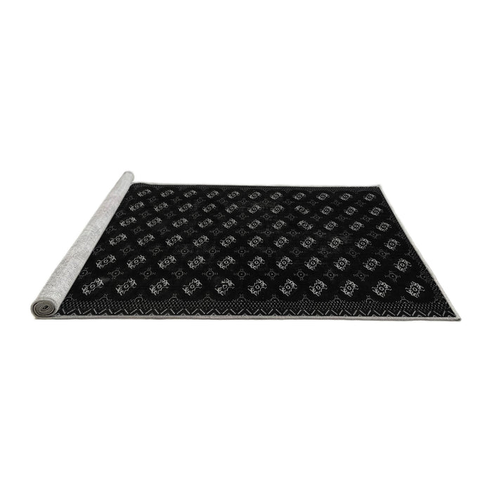 Sideview of Machine Washable Abstract Gray Modern Rug, wshabs2837gry