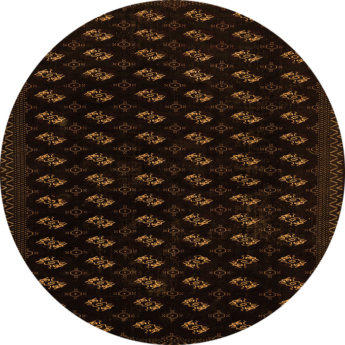 Round Abstract Orange Modern Rug, abs2837org