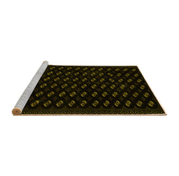 Sideview of Machine Washable Abstract Yellow Modern Rug, wshabs2837yw