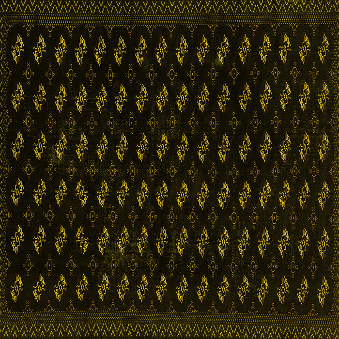 Square Abstract Yellow Modern Rug, abs2837yw