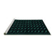 Sideview of Machine Washable Abstract Turquoise Modern Area Rugs, wshabs2837turq