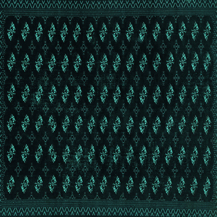 Square Machine Washable Abstract Turquoise Modern Area Rugs, wshabs2837turq