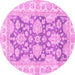 Round Oriental Pink Traditional Rug, abs2838pnk