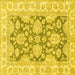 Square Oriental Yellow Traditional Rug, abs2838yw