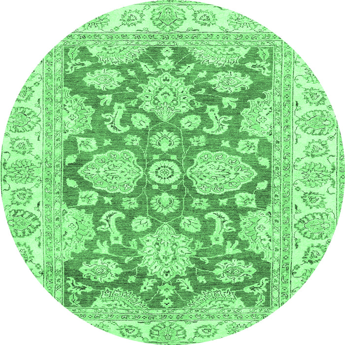 Round Oriental Emerald Green Traditional Rug, abs2838emgrn