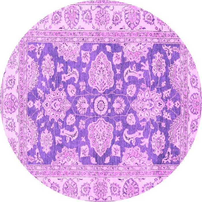 Round Machine Washable Oriental Purple Traditional Area Rugs, wshabs2838pur