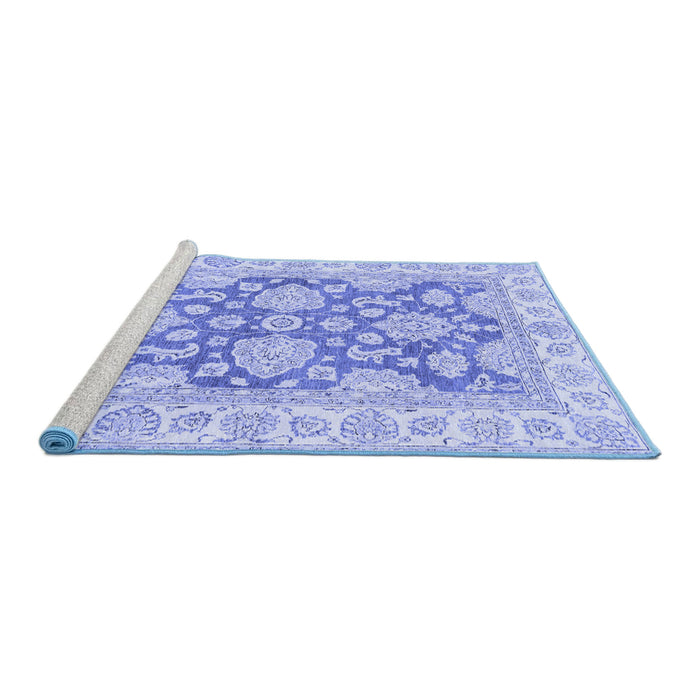 Sideview of Machine Washable Oriental Blue Traditional Rug, wshabs2838blu