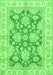 Machine Washable Oriental Green Traditional Area Rugs, wshabs2838grn