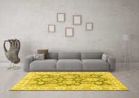 Machine Washable Oriental Yellow Traditional Rug, wshabs2838yw