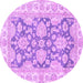 Round Oriental Purple Traditional Rug, abs2838pur