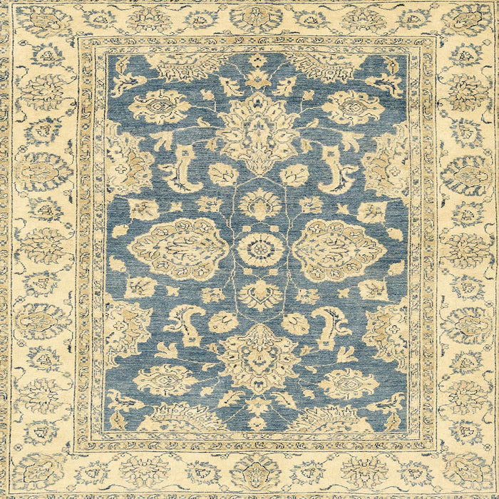 Square Abstract Brown Gold Oriental Rug, abs2838