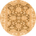 Round Oriental Orange Traditional Rug, abs2838org