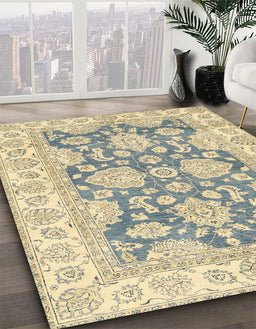 Machine Washable Abstract Brown Gold Rug in a Family Room, wshabs2838