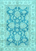 Machine Washable Oriental Light Blue Traditional Rug, wshabs2838lblu