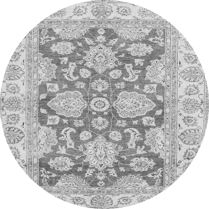 Round Oriental Gray Traditional Rug, abs2838gry