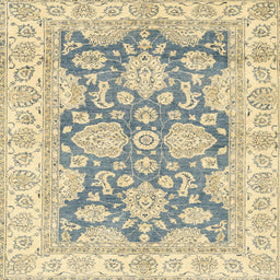 Square Machine Washable Abstract Brown Gold Rug, wshabs2838