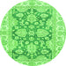 Round Oriental Green Traditional Rug, abs2838grn