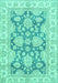 Machine Washable Oriental Turquoise Traditional Area Rugs, wshabs2838turq
