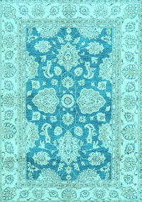 Oriental Light Blue Traditional Rug, abs2838lblu