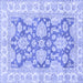 Square Machine Washable Oriental Blue Traditional Rug, wshabs2838blu