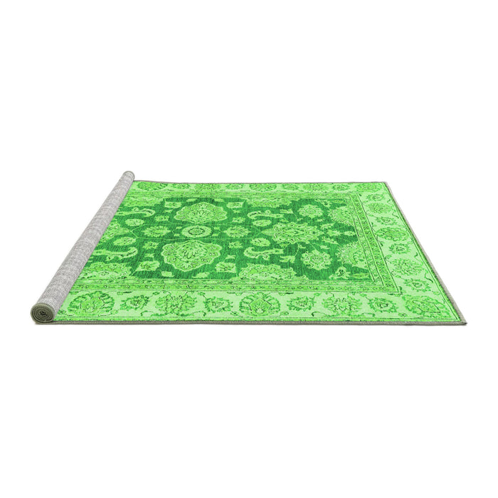 Sideview of Machine Washable Oriental Green Traditional Area Rugs, wshabs2838grn