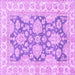 Square Machine Washable Oriental Purple Traditional Area Rugs, wshabs2838pur