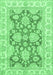 Machine Washable Oriental Emerald Green Traditional Area Rugs, wshabs2838emgrn