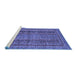 Sideview of Machine Washable Abstract Blue Modern Rug, wshabs2839blu