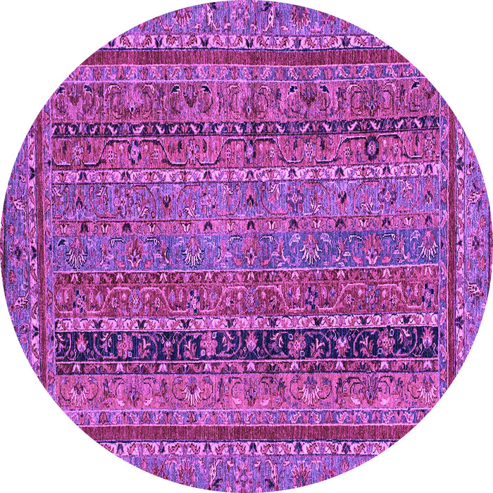 Round Machine Washable Abstract Purple Modern Area Rugs, wshabs2839pur