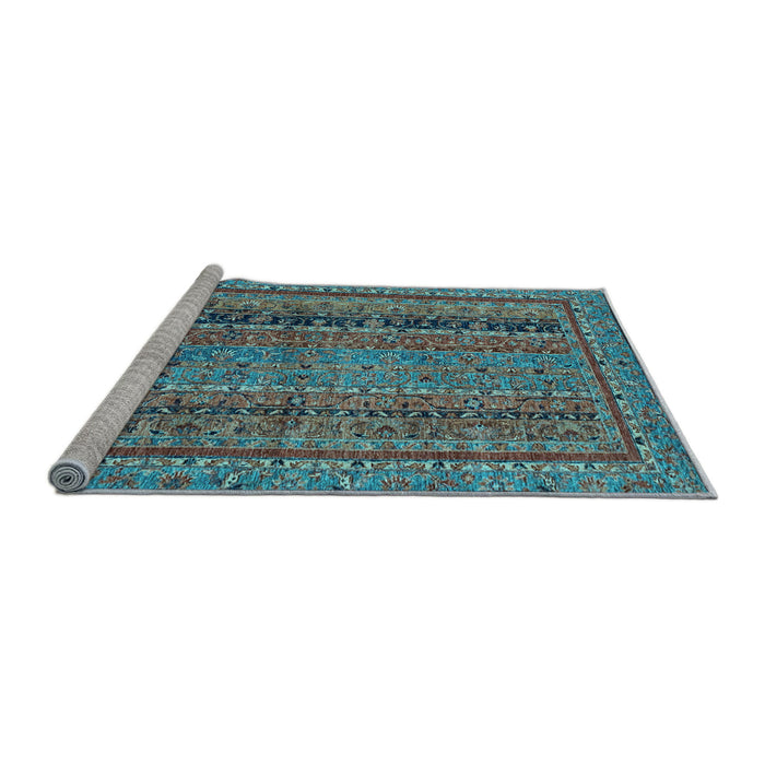 Sideview of Machine Washable Abstract Light Blue Modern Rug, wshabs2839lblu