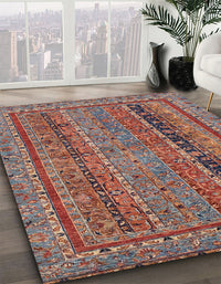 Abstract Brown Red Modern Rug, abs2839