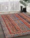 Machine Washable Abstract Brown Red Rug in a Family Room, wshabs2839