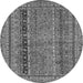 Round Machine Washable Abstract Gray Modern Rug, wshabs2839gry