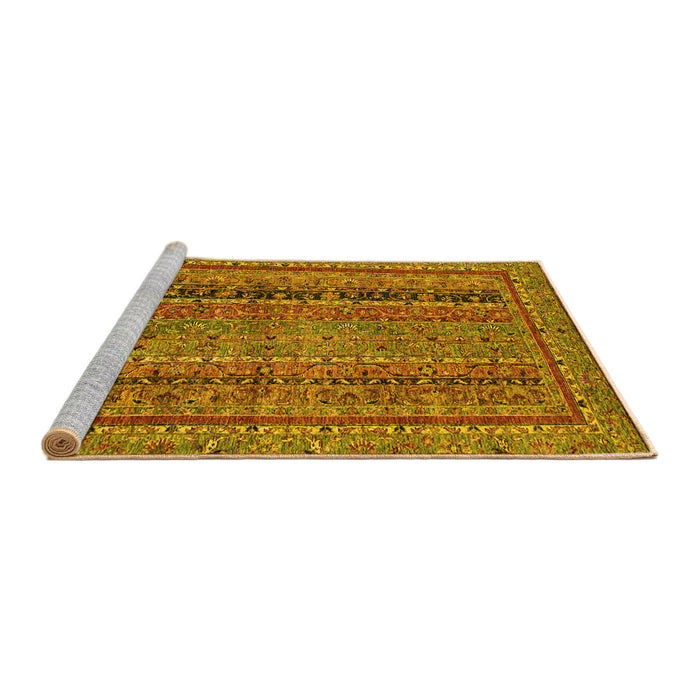 Sideview of Machine Washable Abstract Yellow Modern Rug, wshabs2839yw
