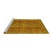 Sideview of Machine Washable Abstract Yellow Modern Rug, wshabs2839yw