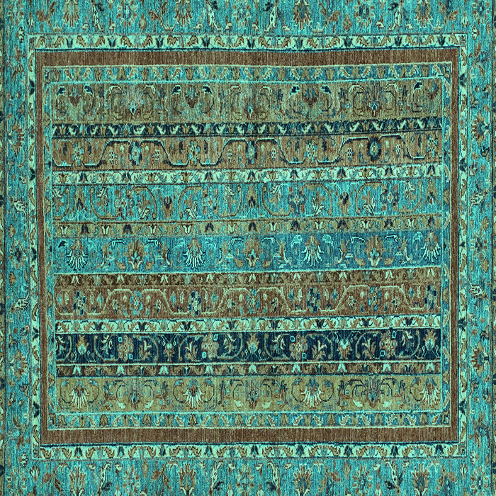 Square Abstract Turquoise Modern Rug, abs2839turq