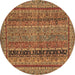 Round Machine Washable Abstract Brown Modern Rug, wshabs2839brn