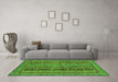 Machine Washable Abstract Green Modern Area Rugs in a Living Room,, wshabs2839grn