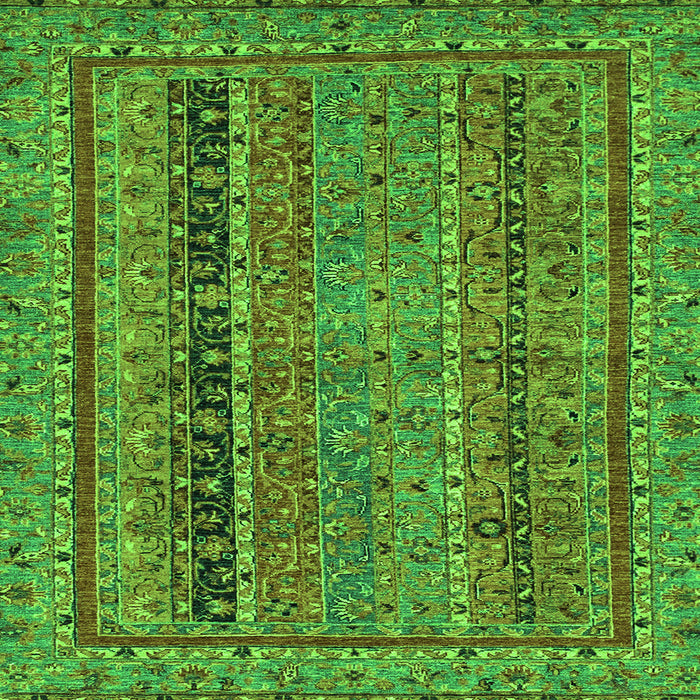 Square Machine Washable Abstract Green Modern Area Rugs, wshabs2839grn