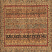 Square Abstract Brown Modern Rug, abs2839brn