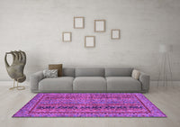 Machine Washable Abstract Purple Modern Rug, wshabs2839pur